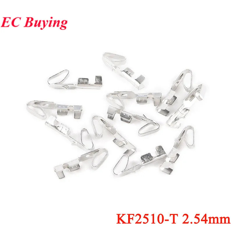 500PCS/100pcs KF2510 KF 2510 KF2510-T 2.54MM Pitch ทองแดง Crimp PCB Terminal Connector หญิง 2.54 Spa