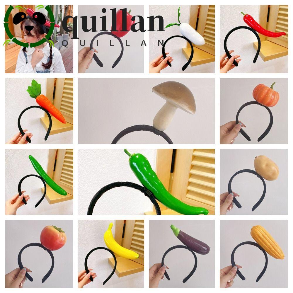 QUILLAN อาหารจําลองผม Hoop, Pepper Banana Fruits Headband, Cute Headwear Radish สไตล์เกาหลีผัก Hair 