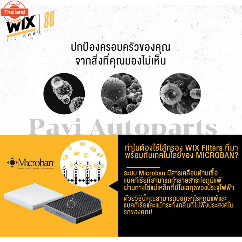กรองแอร์ Nissan March, Almera, Note ยี่ห้อ WIX