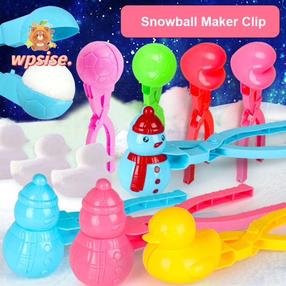 WPSISE Snowball Maker คลิป, Multistyles กลางแจ้งหัวใจเกล็ดหิมะเป็ดรูปร่างคลิปแหนบ, ทรายพลาสติก Snow Ball แม่พิมพ์ของเล่นเด็กผู้ใหญ่