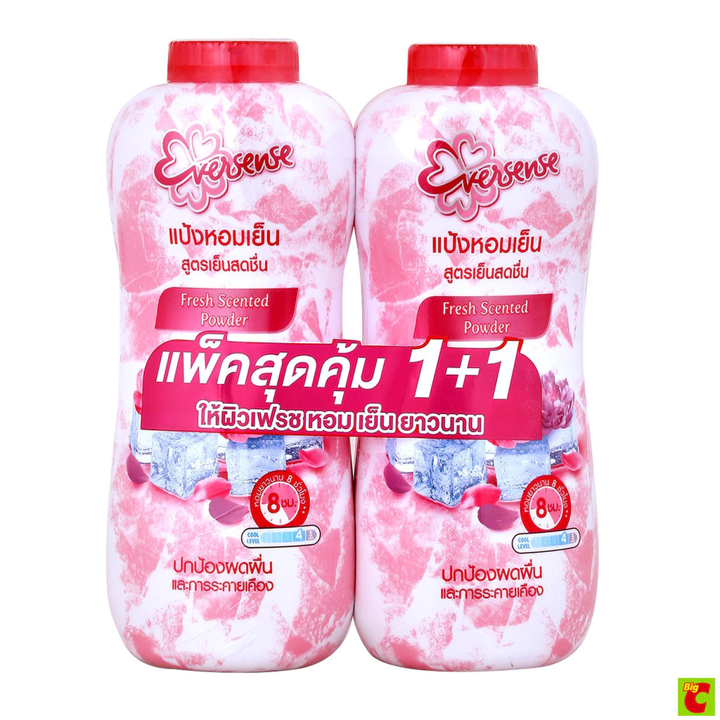 เอเวอร์เซ้นส์ แป้งหอมเย็น สูตรเย็นสดชื่น 280 ก. แพ็คคู่