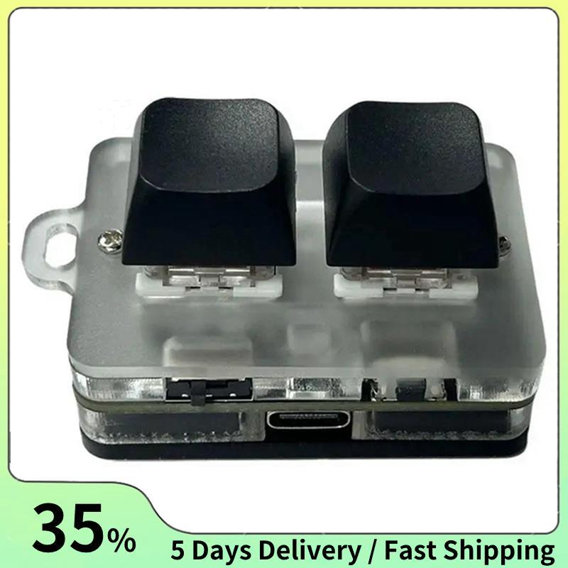 2 คีย์คีย์บอร์ดไร้สาย Macropad ปุ่มกดสําหรับเล่นเกมพร้อมไฟ RGB Hot-Swappable Copy Paste ไร้สาย Macro