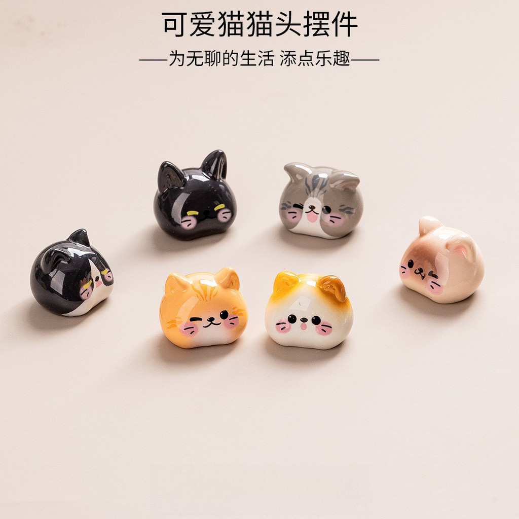 ✨ตุ๊กตาเรซิ่น✨ตุ๊กตาหัวแมวการ์ตูนน่ารัก✨อุปกรณ์ตกแต่งDIY✨ของตั้งโต๊ะขนาดมินิ✨ของแต่งรถยนต์