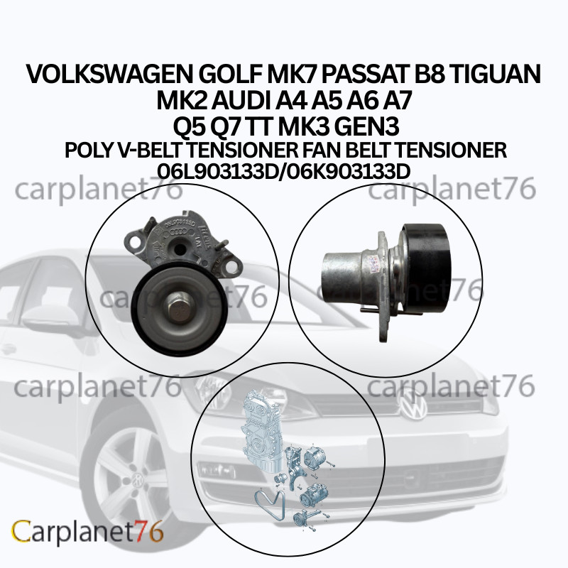 VOLKSWAGEN GOLF MK7 PASSAT B8 TIGUAN MK2 AUDI A4 A5 A6 A7 Q5 Q7 TT MK3 GEN3 POLY V-BELT TENSIONER พั