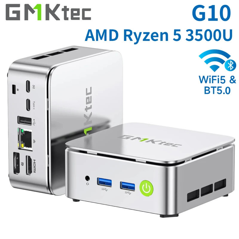 GMKtec G10 Mini PC AMD Ryzen 5 3500U (Beats N150)DDR4 RAM NVMe SSD Windows 11 Pro คอมพิวเตอร์เดสก์ท็