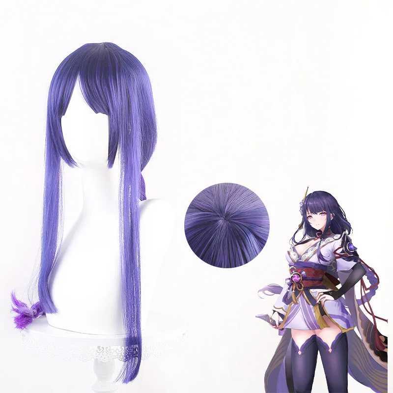วิกผม Huafei Genshin Impact Raiden Shogun คอสเพลย์ 90 ซม. - L-148