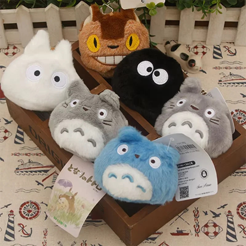Totoro ของเล่นตุ๊กตา 6 ชิ้น/เซ็ต Totoro ฝุ่น Bunnies แมวรถบัสตุ๊กตาตุ๊กตากระเป๋า Charms Totoro พวงกุ