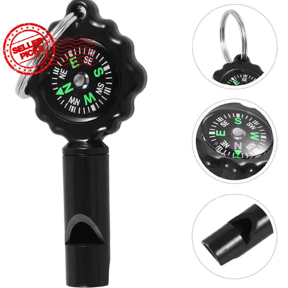 มัลติฟังก์ชั่นนกหวีดเข็มทิศกลางแจ้ง Survival นกหวีดเข็มทิศ Mountaineering Buckle 2-in-1 P1q0