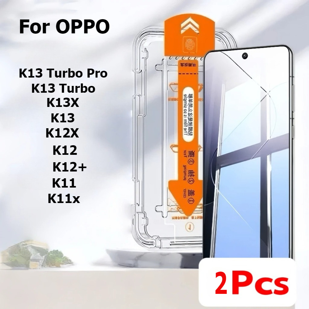 2 ชิ้นสําหรับ OPPO K13 Turbo Pro K13S K13X K12 K12X K11 กระจกนิรภัยป้องกันหน้าจอตําแหน่งอัตโนมัติปรา
