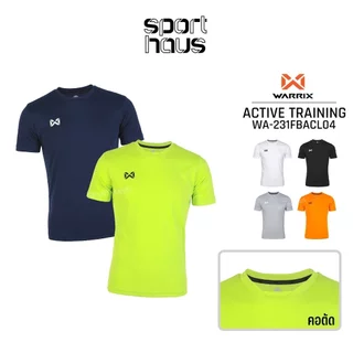 WARRIX เสื้อกีฬา Active Training SHIRT เสื้อออกกำลังกาย สีล้วน WA-231FBACL04 สีดำ/ขาว/เทา/กรมท่า