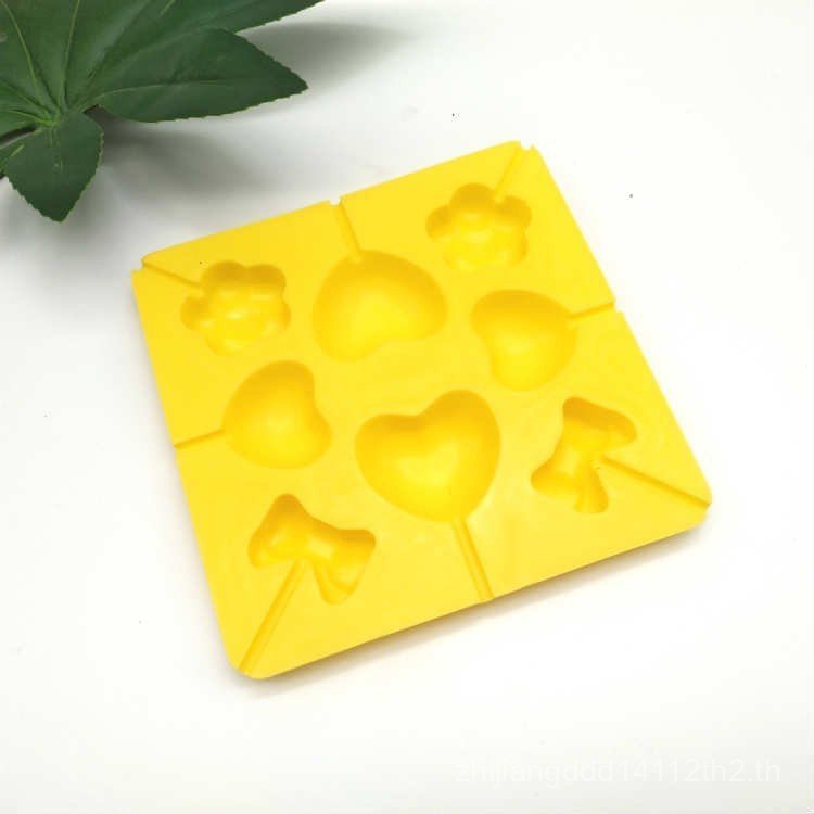 เบเกอรี่ DIY เครื่องมือ Lollipop แม่พิมพ์ซิลิโคนช็อคโกแลต Love Flower Candy Mold MC7P
