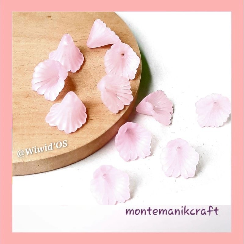 BEADS (20 ชิ้น) FROSTED MONTEMAILNIK CRAFT TRUMPET FLOWER BEADS