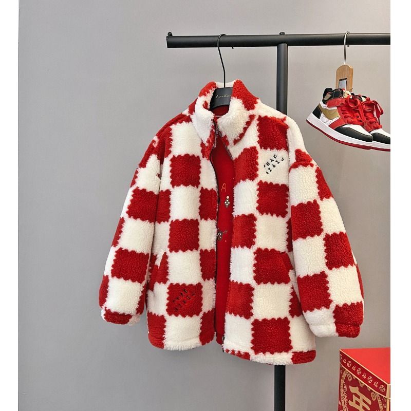 เสื้อหนาท็อปส์สำหรับเด็กชาย ขนาดกลางถึงขนาดใหญ่ เสื้อผ้าฤดูหนาว ออกแบบเหมือนขนแกะ ใส่แล้วอบอุ่น - รูปที่ 3