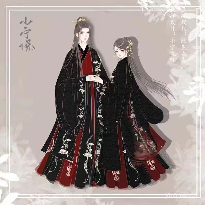 [Muqing] Hanfu สไตล์ใหม่สำหรับทั้งผู้ชายและผู้หญิง แขนเสื้อใหญ่ ลายคลาสสิก Wei Jin ใส่ง่ายทุกวัน