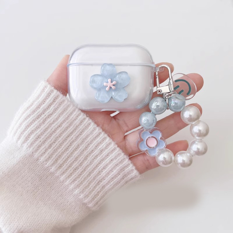 เคสหูฟังดอกไม้สําหรับ Beats Solo Buds Case สําหรับ Beats Studio buds cover soft Silicone clear Cover