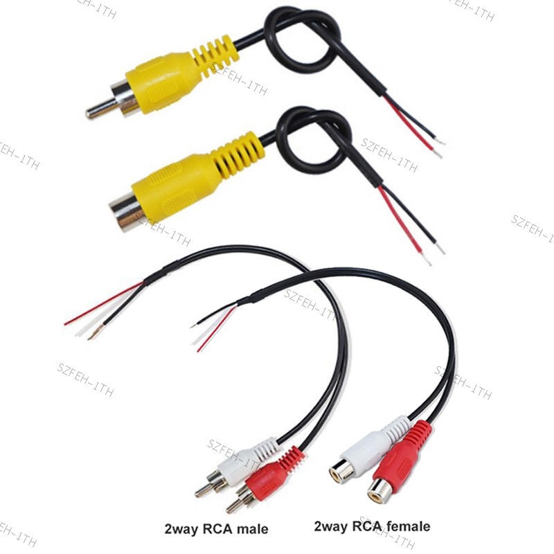 ขั้วต่อรถ สายสัญญาณเสียง Rca หญิง/ชาย 1way 2way อะแดปเตอร์ Av ปลั๊กวิดีโอเดี่ยว สายไฟขยายสเตอริโอ เครื่องมือ diy F3@TH