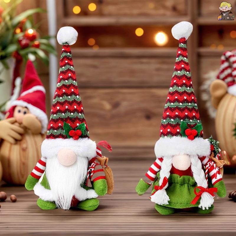 [CLA] ตกแต่งคริสต์มาส Gnome, Xmas Farmhouse Tiered ถาดต้นไม้ตกแต่งคริสต์มาสตุ๊กตาสะสม - เครื่องประดั