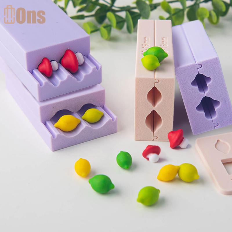 Ons เครื่องปั้นดินเผานุ่ม Polymer Clay แม่พิมพ์ 3D เห็ดมะนาว Rhombus ลูกปัดออกแบบลูกปัด Roller DIY ต่างหูสร้อยคอเครื่องประดับทําที่