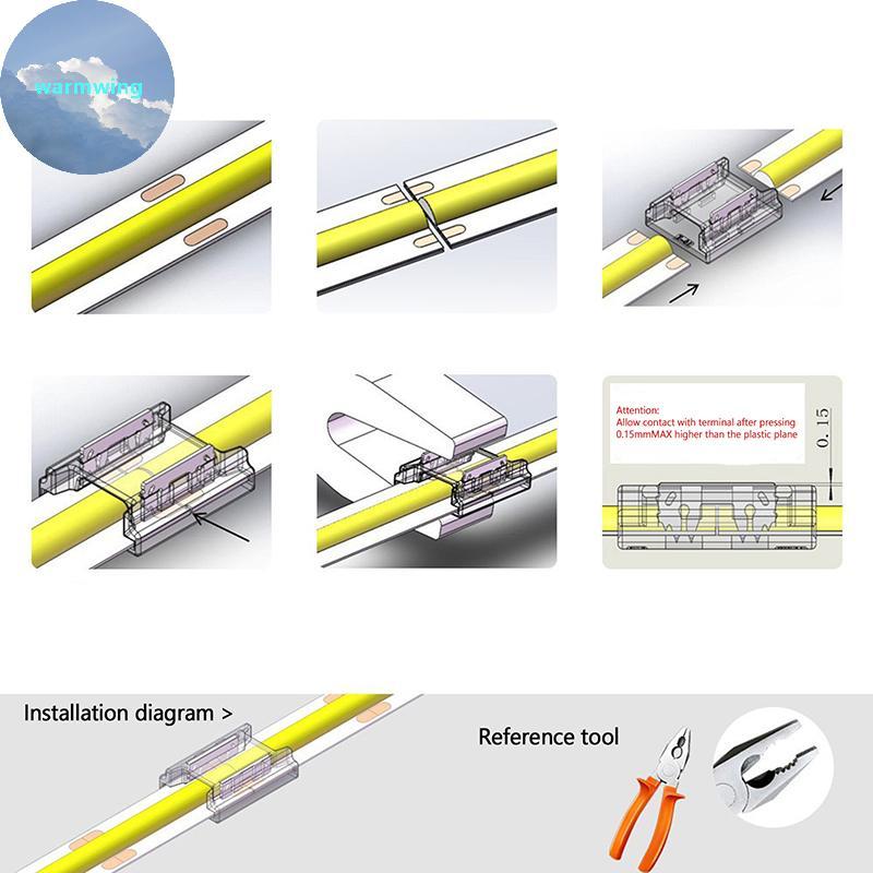 Warmwing SMD/COB เชื่อมฟรีโปร่งใส LED Connectors 5 มม.8 มม.10 มม.2PIN สําหรับ WS2811 WS2812B WS2815 