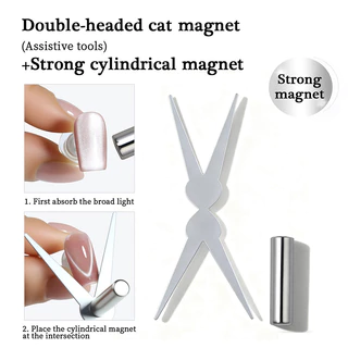 【Local】Double-head French Nail Art Strong Magnet ผสมเล็บ DIY X-Shaped French Effect DIY เล็บเล็บเครื่องมือ