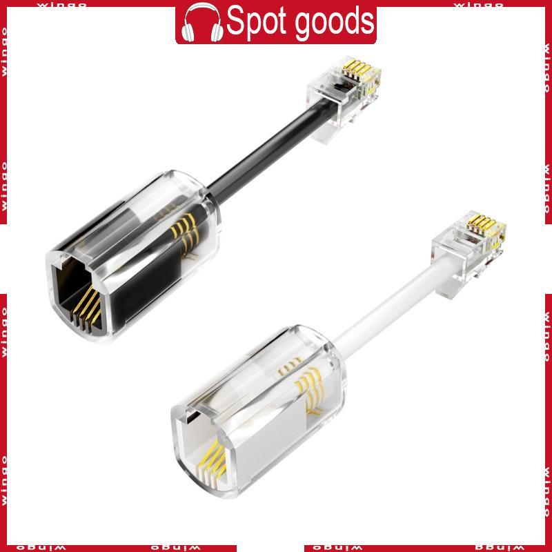 WIN โทรศัพท์หมุนได้สายไฟโทรศัพท์ Detangler 4P4C RJ9 โทรศัพท์ Handset Connector