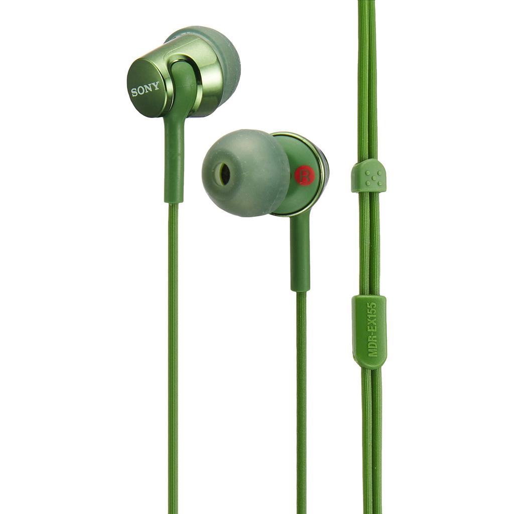 SONY Wired Earphones MDR-EX155: In-Ear Green MDR-EX155 G