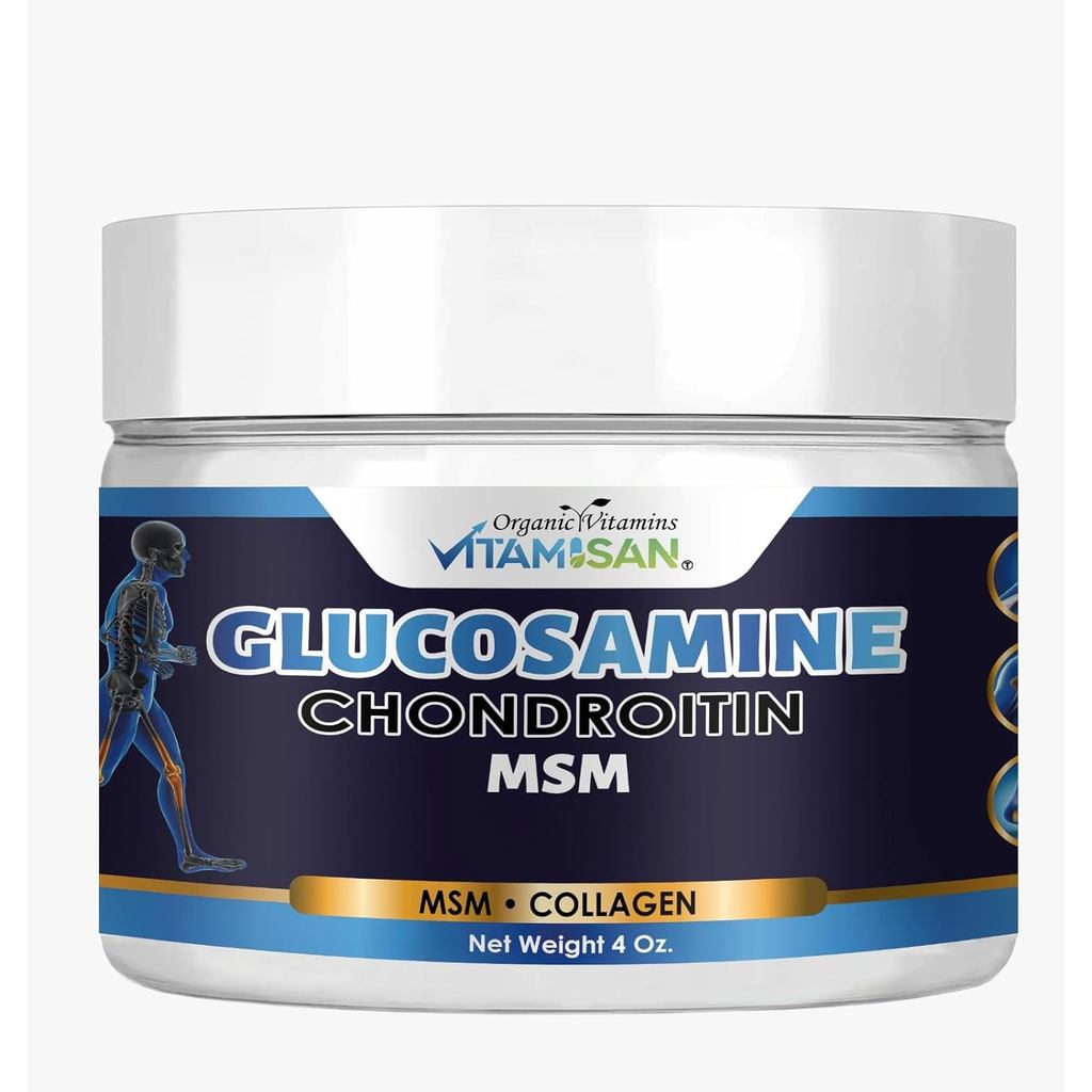 VAMISAN Premium Organic Glucosamine & Chondroitin Cream with MSM, Arnica, & Collagen