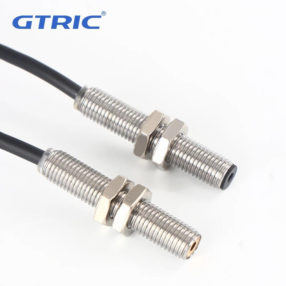 GTRIC Miniature เลเซอร์ Photoelectric สวิทช์ Through-beam M06 08 NPN PNP 12-24V DC Visible Spot 2 มม