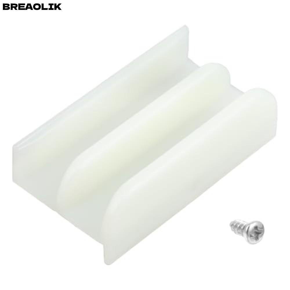 BREAOLIC M6219 เลื่อนประตูห้องอาบน้ําด้านล่าง TRACK, ก่อสร้างพลาสติกพร้อมสกรูรางพลาสติก, 7/16 นิ้วแก