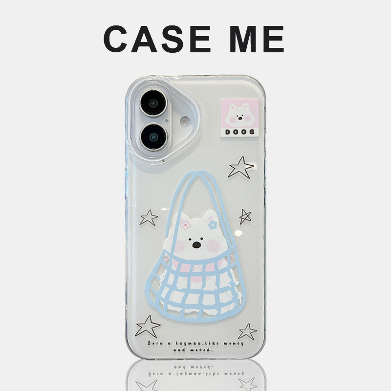พร้อมสต็อกกระเป๋าถือลูกสุนัขเคสโทรศัพท์มือถือเข้ากันได้สําหรับ ไอโฟน 17 16 15 14 13 มือโปร สูงสุด 17มือโปร กับจี้สุนัขป่นปี้ทนแข็ง IMD ปลอกมือถือ