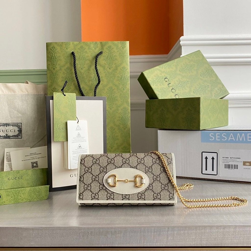 GUCCI GUCCI Mirror Style 1955 Series Horsebit Chain Strap Wallet Mini woc Wallet Casual Portable Mes