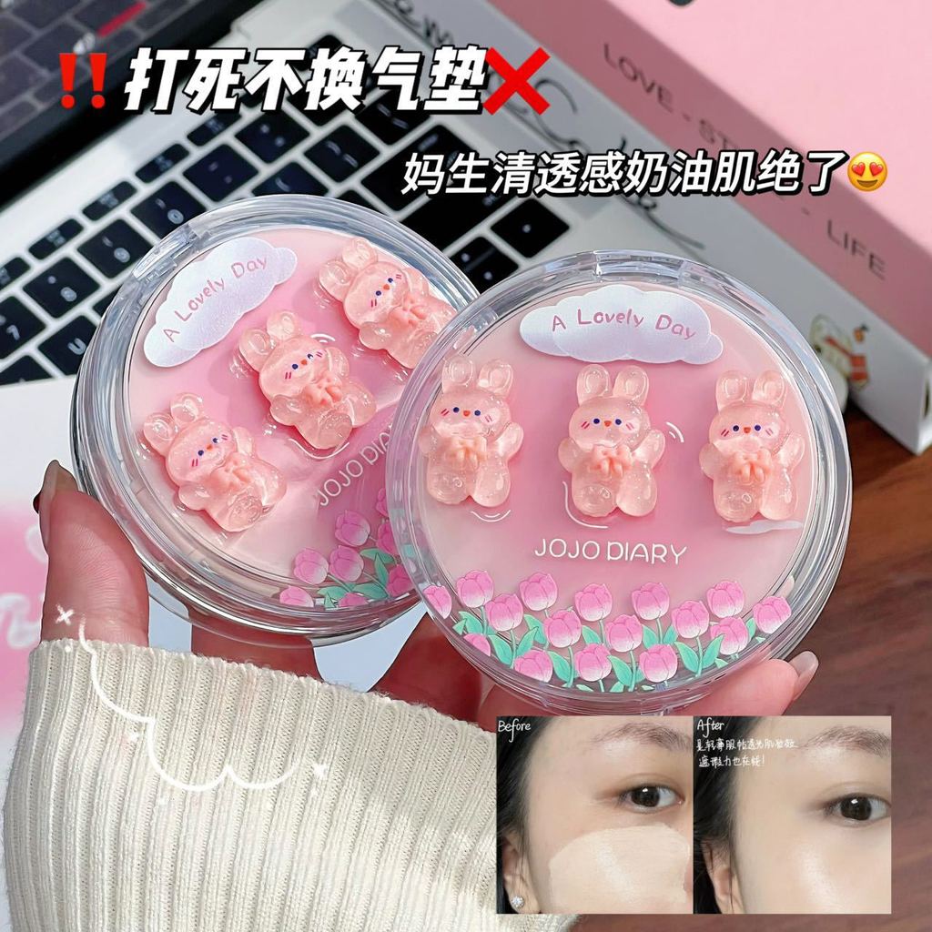 JOJO DIARY Sweetheart Cute Rabbit Cushion BB Cream Delicate Service Dont Eat Powder Clear Water Lumi