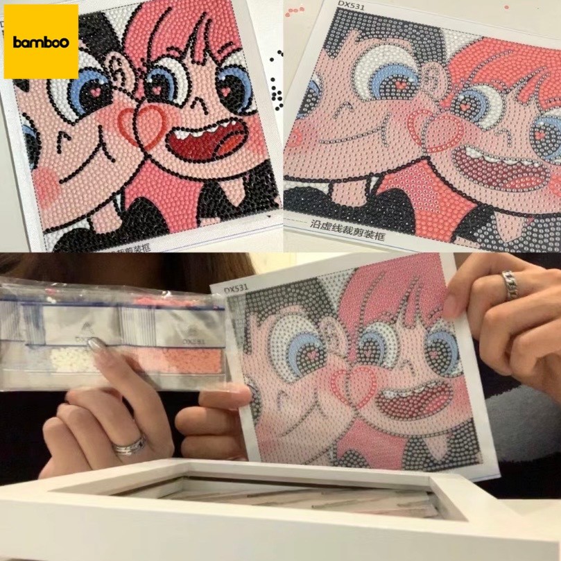 รูปวาดเพชร DIY ครอสติสคริสตัลพร้อมกรอบรูป ภาพจิตกรรม/ภาพวาดเพชร/ภาพปักเพชร ภาพครอสติสคริสตัล ของขวัญวันเกิดทำมือ