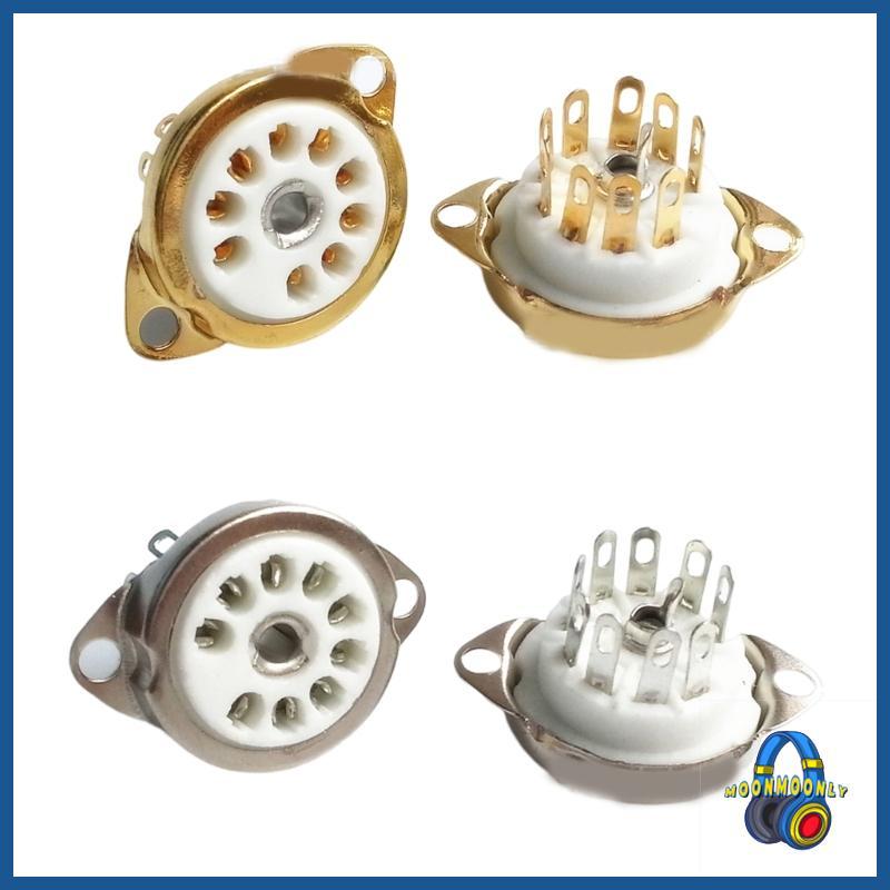 MOON GZC9-C-1 GZC9-C-1-G ซ็อกเก็ตหลอดเซรามิคสําหรับ 12AX7 12AT7 12AU7 ECC83 ECC82 E88CC 6922 6p1 6n1