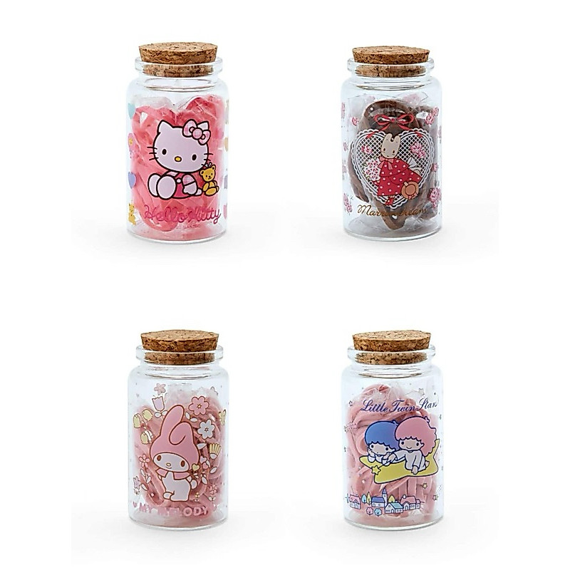 ขวดจิ๋วพร้อมยางมัดผม Sanrio My Melody / Kitty / Little twinstars /Marroncream