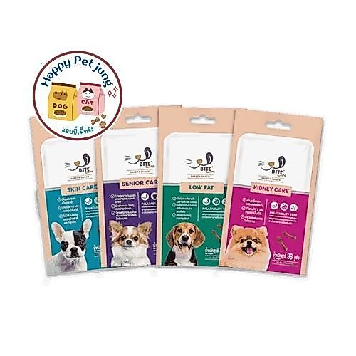 ขายดีมาก Bite Care Healthy Dog Treats ไบท์แคร์ ขนมสุนัข ดูแลสุขภาพ 38 กรัมx12 ซอง (ยกกล่อง)