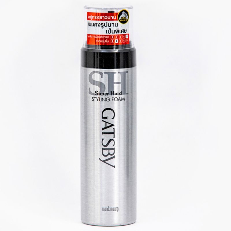 แกสบี้โฟมซูปเปอร์ฮาร์ด 185มล. Gatsby Super Hard Foam 185g. [หมายเลขบาร์โค้ด 4902806583069]