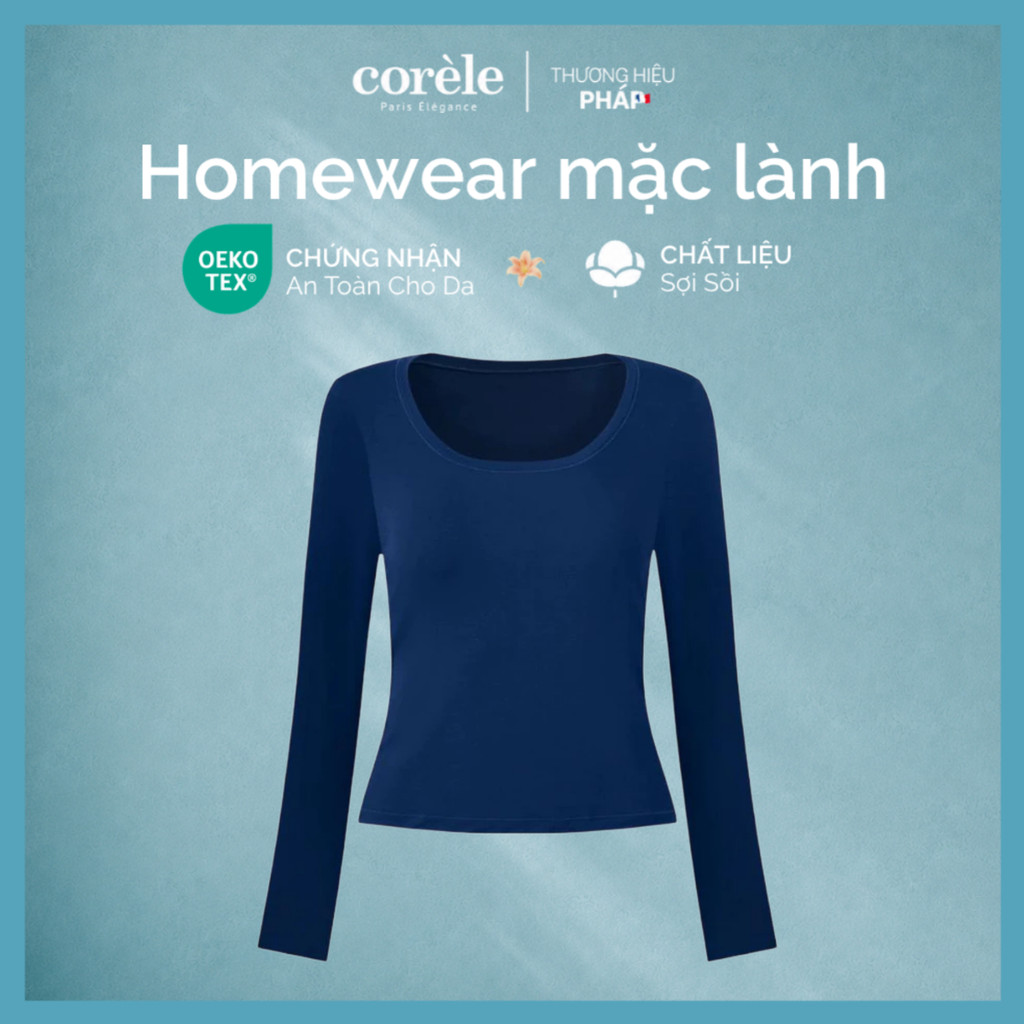 [Homewear Wear Well] เสื้อยืดแขนยาวผู้หญิง modal Antibiotic แบบยืด มาตรฐานประชุม TENCEL & OEKO-TEX | CORÈLE HLT165A
