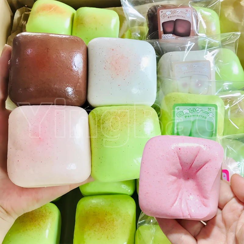 3 ชิ้น Sticky อาหารจําลอง Squishy ของเล่น, Super Soft ช้า Rising Vibrant Mini Toast บีบของเล่น,สําหรับความวิตกกังวลบรรเทา Fidget ของเล่น