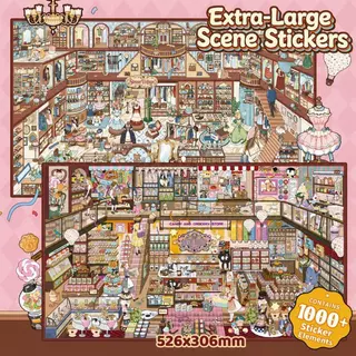 10 ชิ้น [Candy House Series] กล่องชุดสติกเกอร์ภูมิทัศน์ขนาดใหญ่พิเศษร้านเสื้อผ้าเครื่องประดับรองเท้ากร Scrapbooking