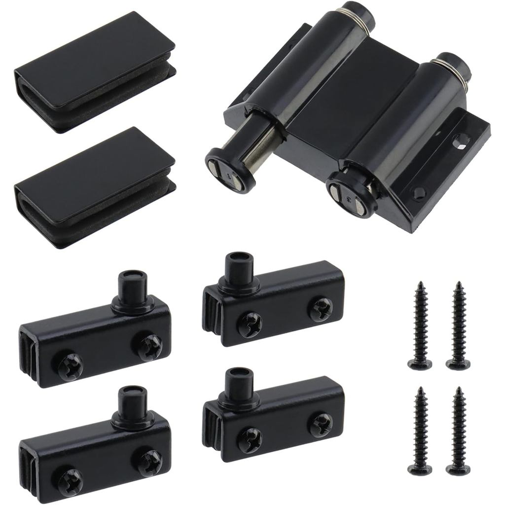 T T T Ulead Double Magnetic Latch Catch Glass Door Latch Clamp Black Magnetic Touch Latch Set