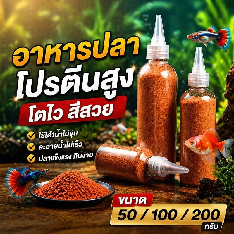 อาหารปลา อาร์ทีเมียอบแห้ง โปรตีนสูง 60 เปอร์เซ็นต์ เม็ดจมละเอียด สำหรับลูกปลา ปลากัด ปลาคราฟ