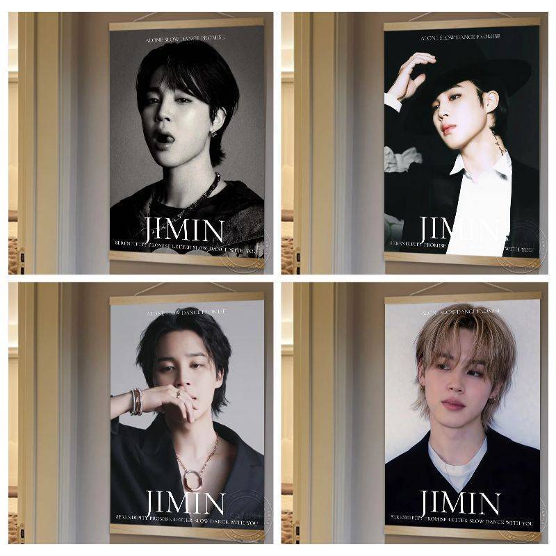 BTS Jimin Park Ji Min Frameless โปสเตอร์ผ้าใบกันน้ํา, K-pop Idol Star Wall Art, พิมพ์ความละเอียดสูงสําหรับหอพักห้องนอนห้องนั่งเล่นตกแต่ง