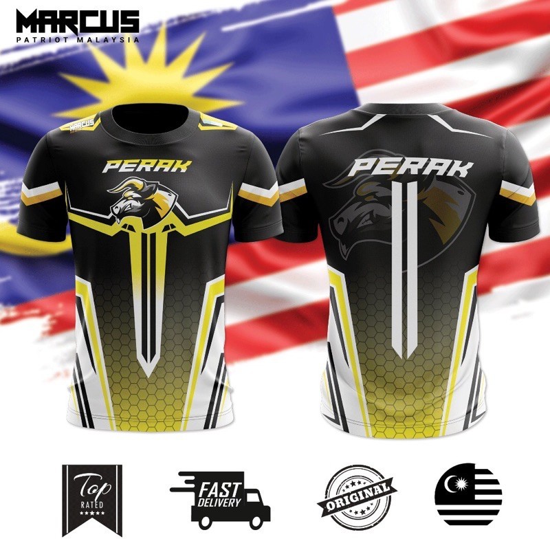 เสื้อยืดยุทธวิธี Baju Full Sublimation Perak Jersey G2 Tshirt Jersey