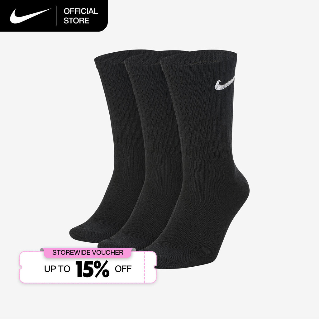 Nike Men's Everyday Lightweight Training Crew Socks (3 Pairs) - Black [SX7676-010]