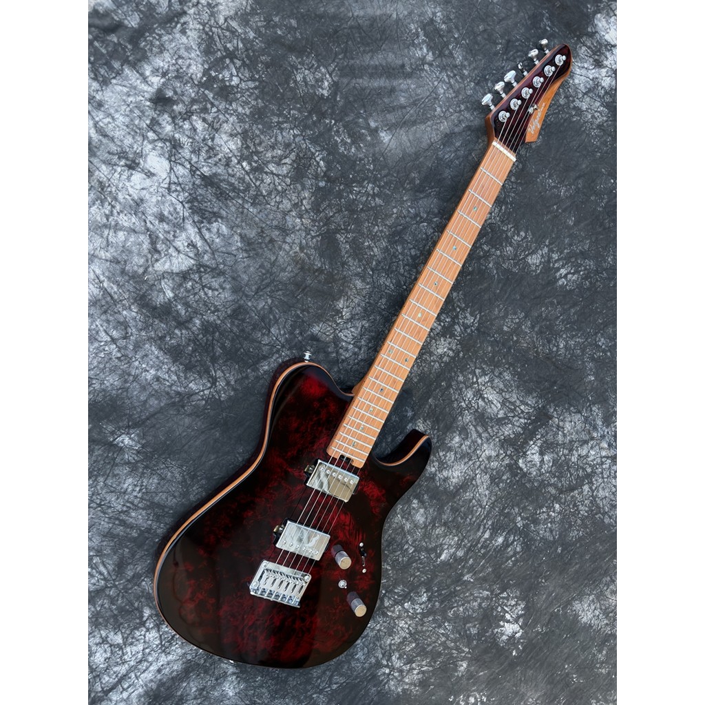 Volgoa VTL-2 กีตาร์ไฟฟ้า Matte Burl รูป Veneer Coil Splitting Pickup กีตาร์มืออาชีพ