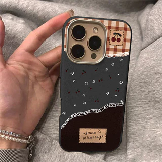 สำหรับ iPhone 17 air 15 16 12 11 Pro Max 15 16 Plus XR X XS สุขสันต์วันดอกไม้ ที่ดีพื้นผิวหนังเชอร์รี่เคส tpu อ่อน