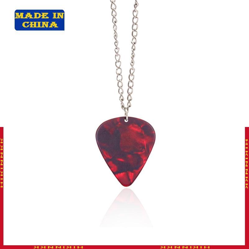 HIK Explosion Unique Season 4 Eddie Guitar Pick Necklace Heart-Shaped Ruby Pendant Birthday Annivers
