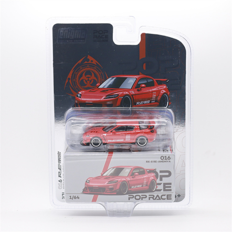 Enigma x Pop Race 1:64 RX-8 RE-AMEMIYA สีแดง รถโมเดลDiecast