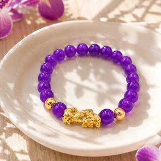 [พร้อมส่ง] สร้อยข้อมือหยกมงคล จี้ปี่เซียะทอง เสริมฮวงจุ้ย เรียกทรัพย์ ใส่ได้ทุกเพศ พร้อมกล่อง